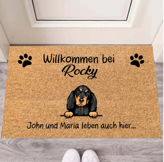 Personalisierbare Fussmatte Hund & Katze